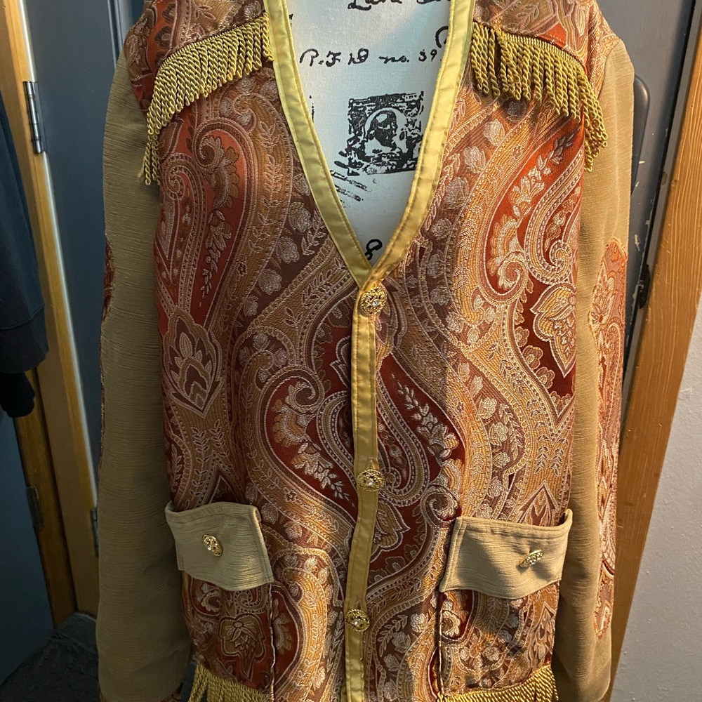 Vintage Paisley Blazer with Gold Accents custom by KrazzyK.  Man XXL